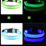 Nylon LED Night Safety Flashing Glow In The Dark Dog Leash Dogs Luminous Fluorescent Pet Dog Collar - imagen 22