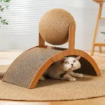 Rascador de Madera y Sisal para Gatos con Pelota Interactiva - imagen 19