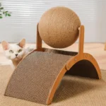 Rascador de Madera y Sisal para Gatos con Pelota Interactiva - imagen 15