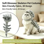 Disfraz de Dinosaurio para Gatos y Perros – Traje Suave con Diseño de Esqueleto - imagen 1