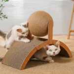 Rascador de Madera y Sisal para Gatos con Pelota Interactiva - imagen 11